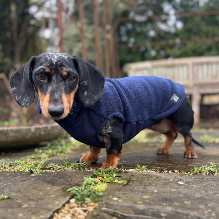 PRE ORDER Teckel fleece trui met waterproof buikpaneel - Doghouse