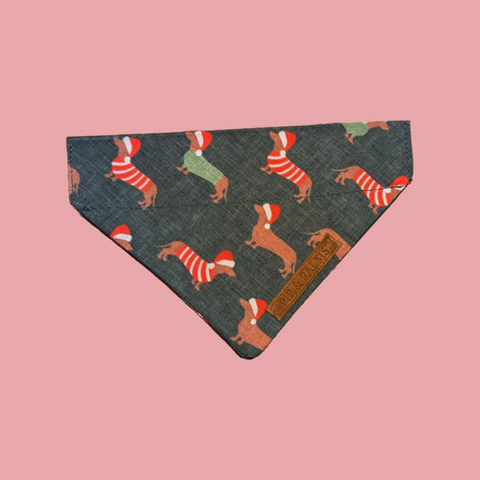 Bandana Teckel Groen Kerst - Pip & Palms